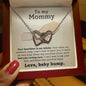 Mommy I Feel Your Loving Care Interlocking Hearts Necklace