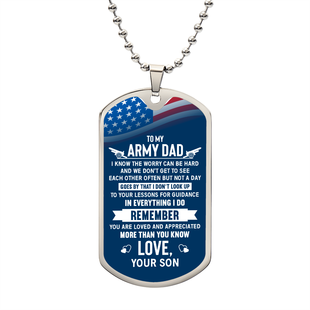 To my army dad son for dad Graphical Military Chain