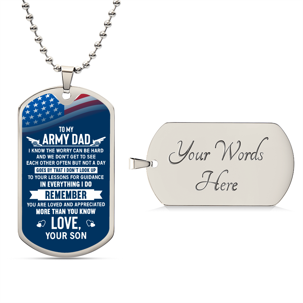 To my army dad son for dad Graphical Military Chain