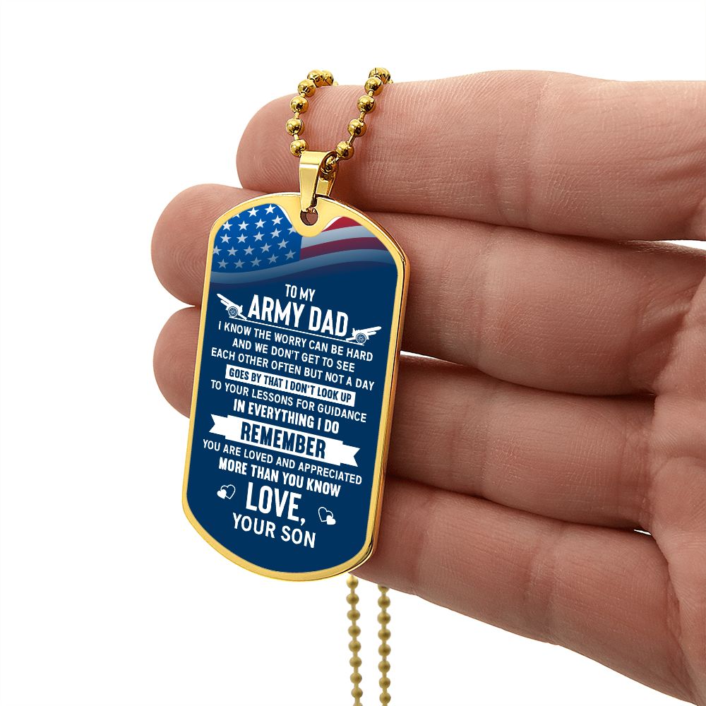 To my army dad son for dad Graphical Military Chain