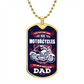 Biker DAD daughter for dad Graphical Military Chain