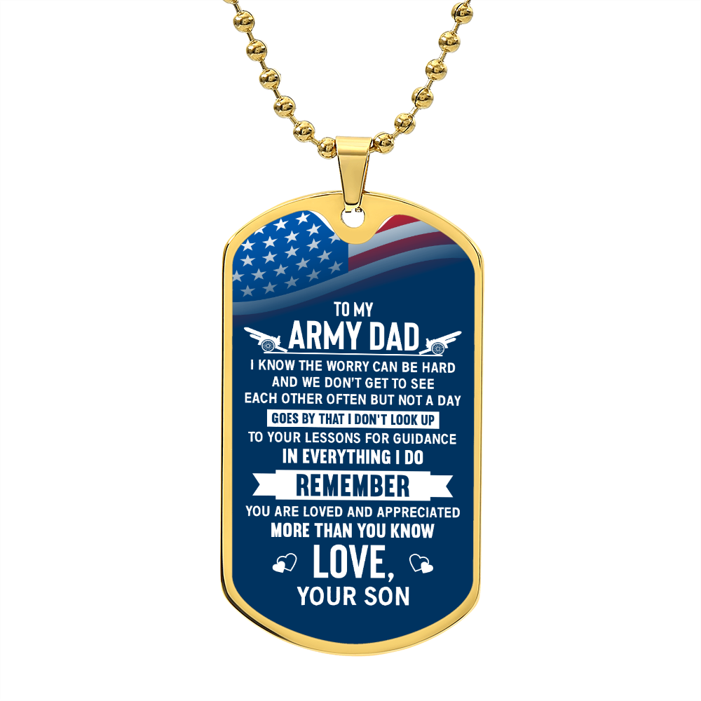 To my army dad son for dad Graphical Military Chain