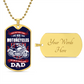 Biker DAD daughter for dad Graphical Military Chain