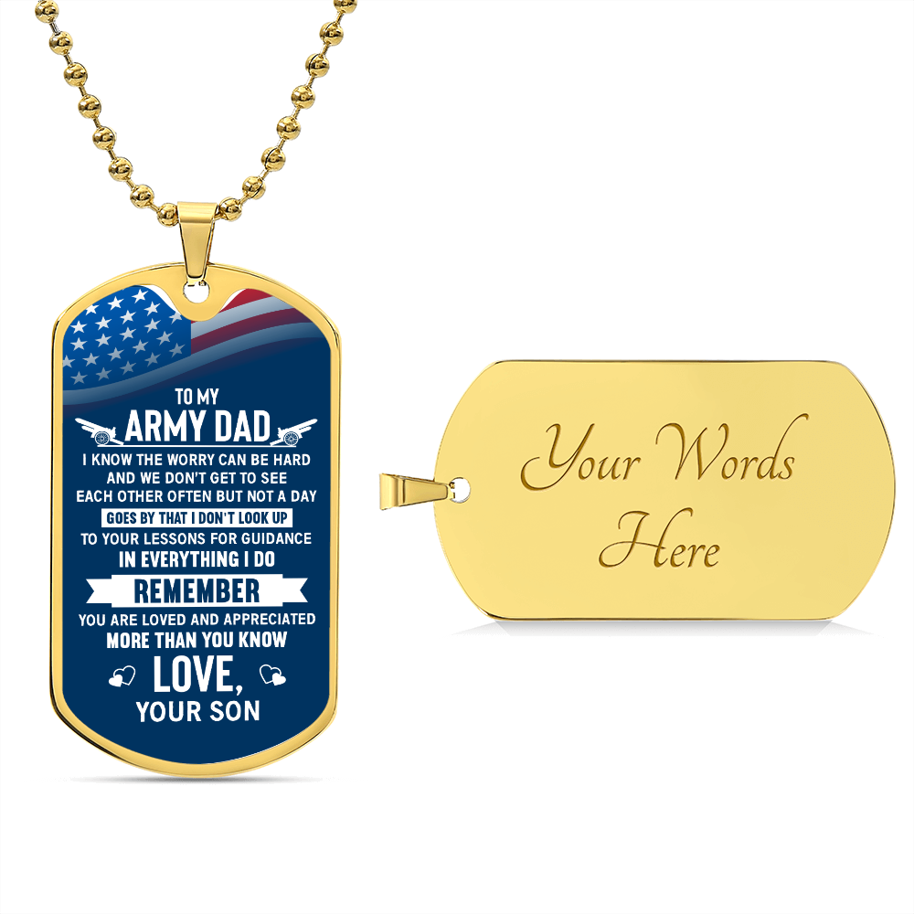 To my army dad son for dad Graphical Military Chain