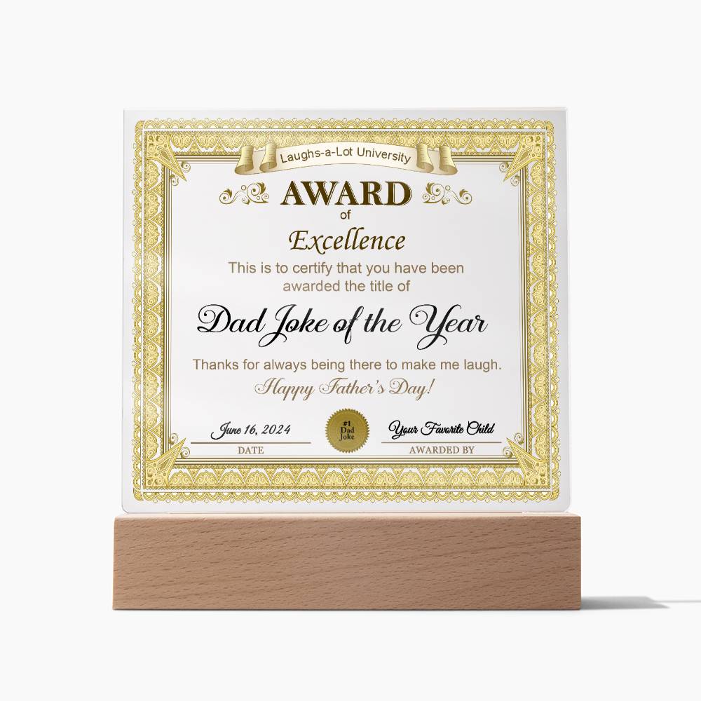 Dad Award of Excellence - Acrylic Square