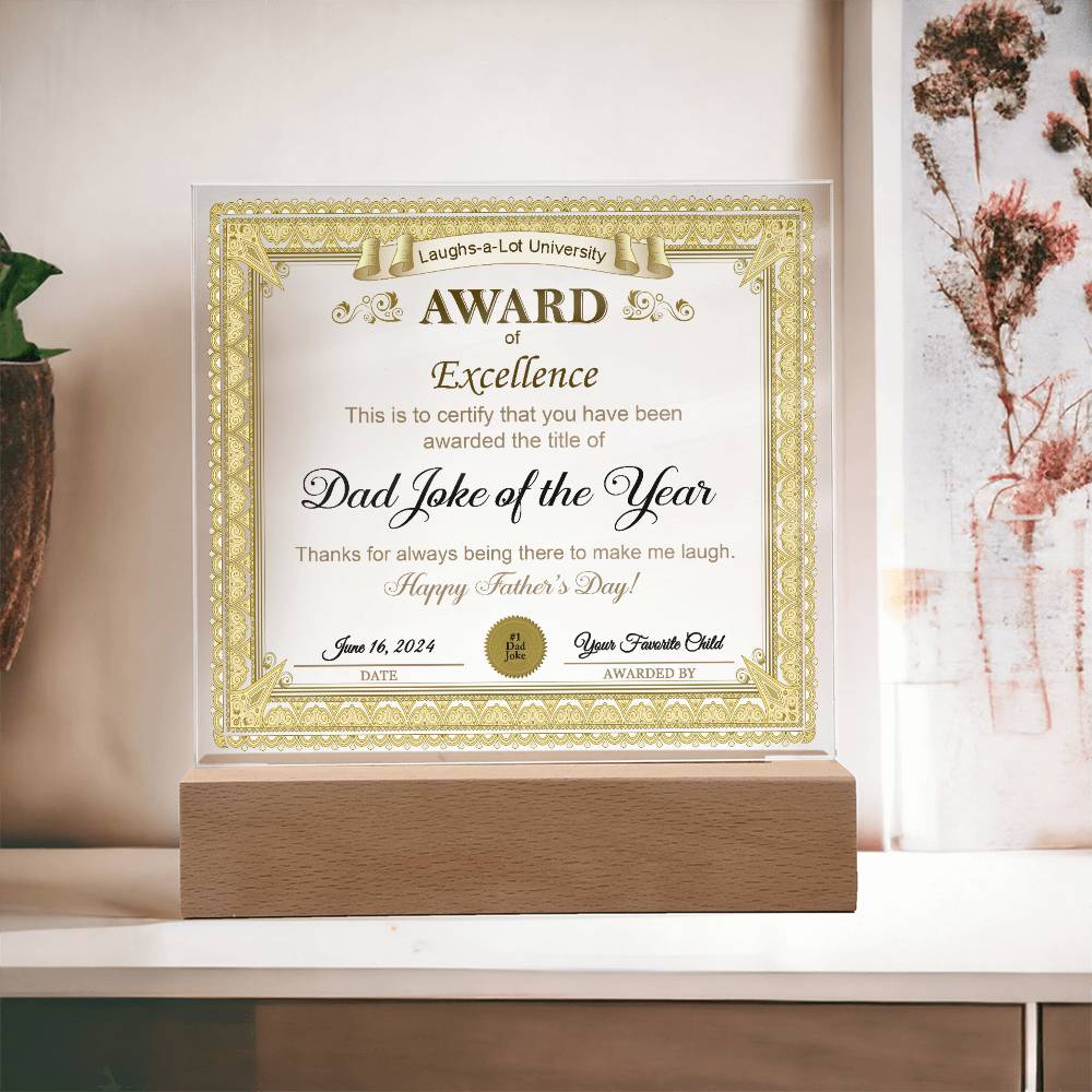 Dad Award of Excellence - Acrylic Square