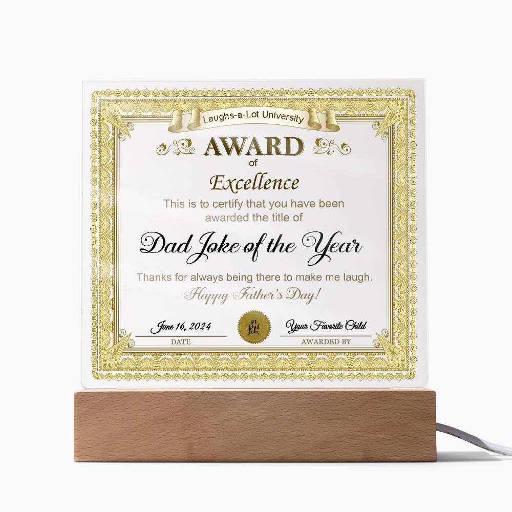 Dad Award of Excellence - Acrylic Square