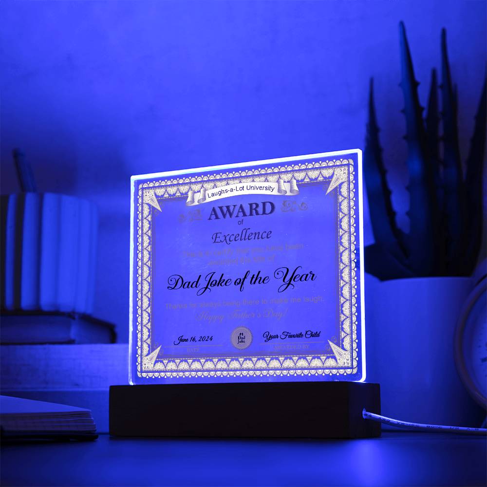 Dad Award of Excellence - Acrylic Square