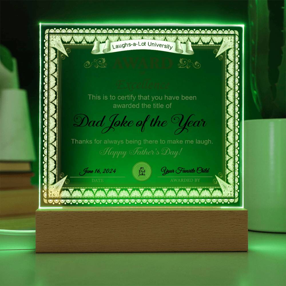 Dad Award of Excellence - Acrylic Square