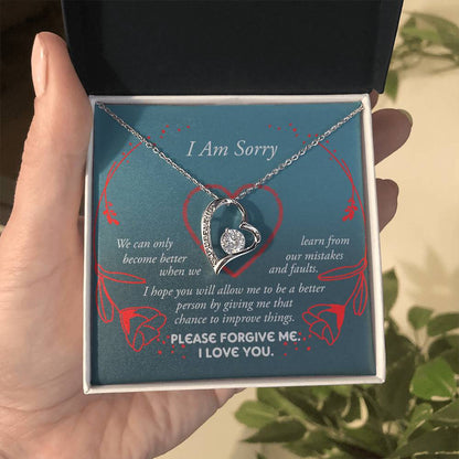 Sorry Mistakes And Faults Forever Love Necklace