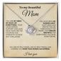 Mom My Hero Gold Love Knot Necklace
