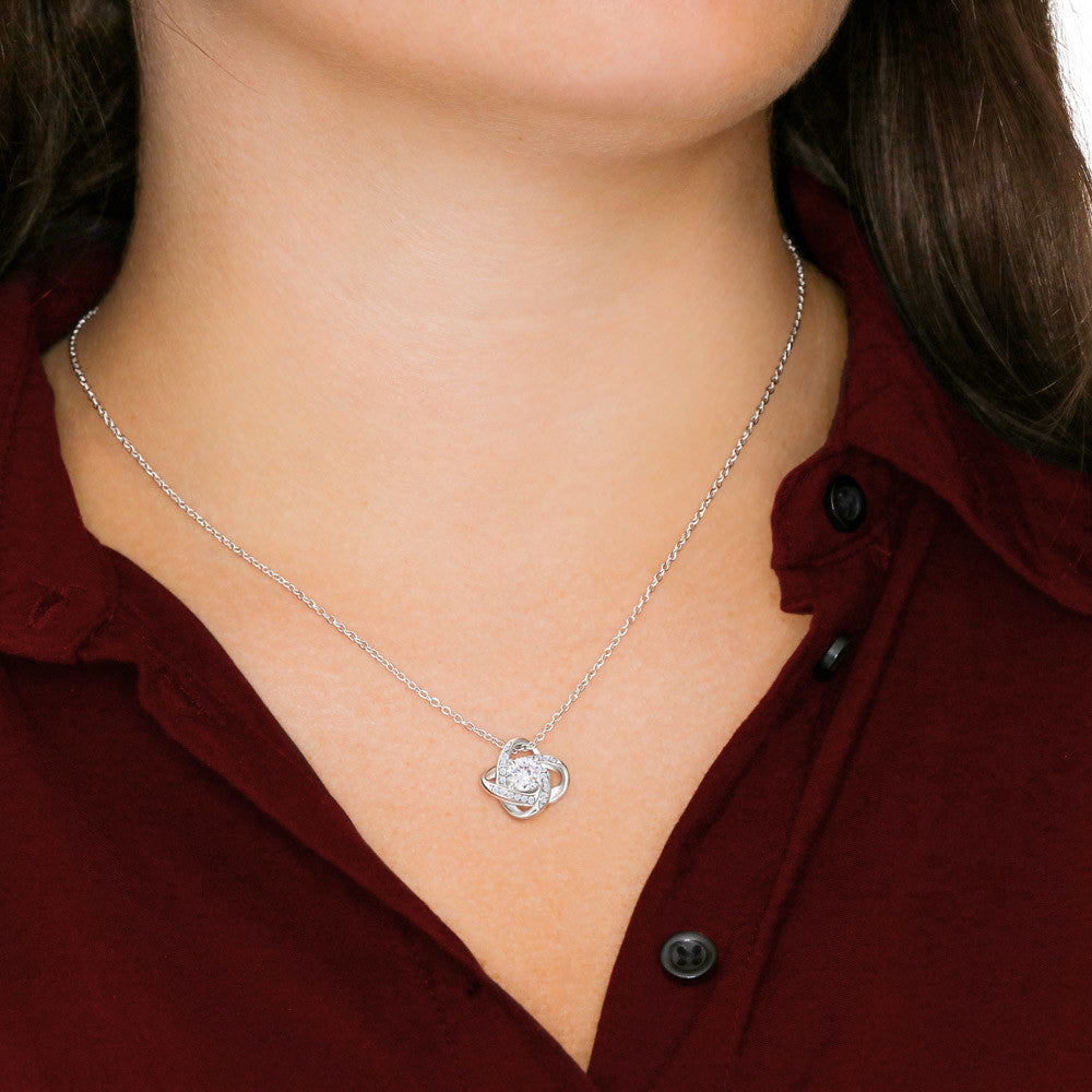 Mom Wedding New Journey Violet Love Knot Necklace