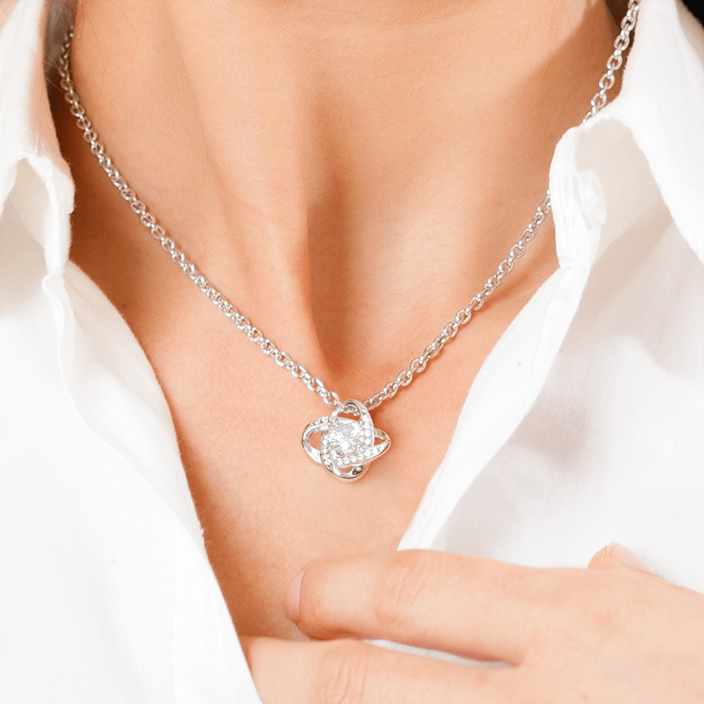 Mom Wedding New Journey Violet Love Knot Necklace