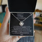 Mom Wedding New Path Black Love Knot Necklace