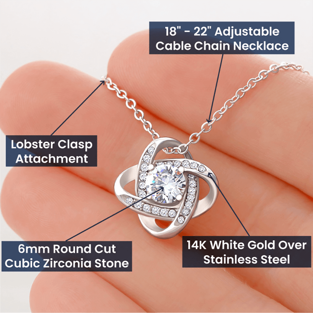 Mom Wedding New Journey Violet Love Knot Necklace